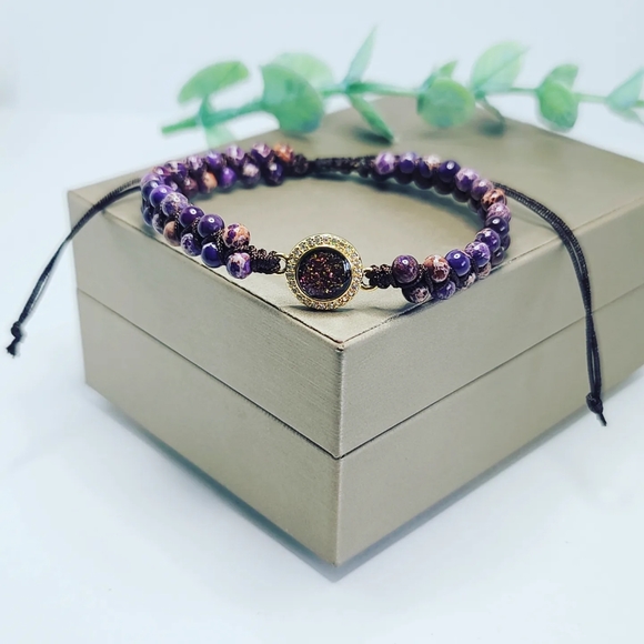 Impression Jasper shamballa bracelet - Picture 2 of 4